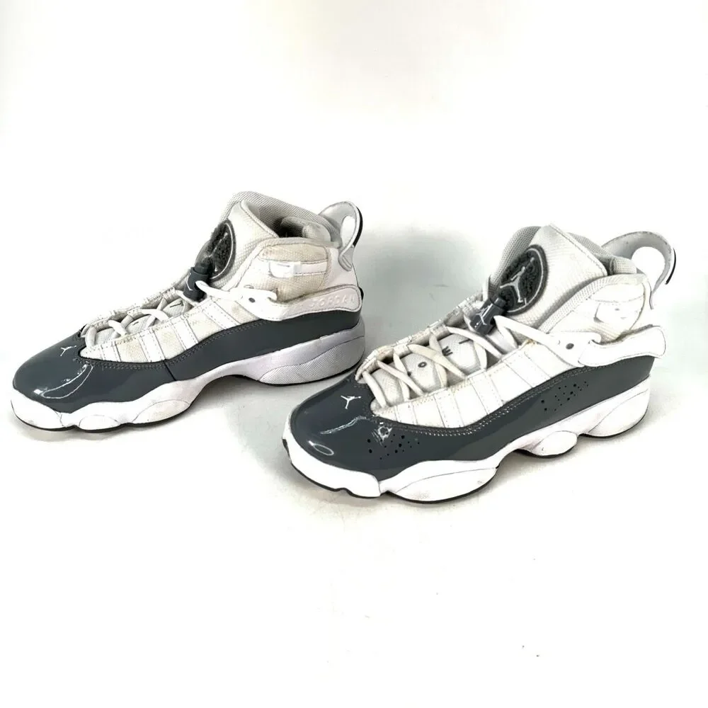 Nike Air Jordan 6 Rings White/Cool Grey Size Big Kids 5Y=Woman's 6.5 323419-121